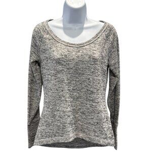 Athleta Gray Heathered Long Sleeve Pullover XS Activewear‎ Top 🌫️